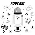 Set of podcast icons